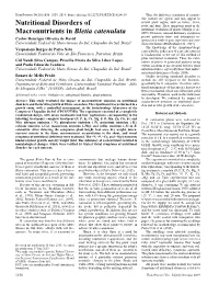 Nutritional Disorders of Macronutrients in Bletia Catenulata