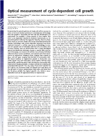 Optical Measurement of Cycle-Dependent Cell Growth