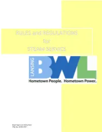 RULES and REGULATIONS for STEAM SERVICE