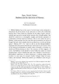 The Bakhtin Circle and Ancient Narrative