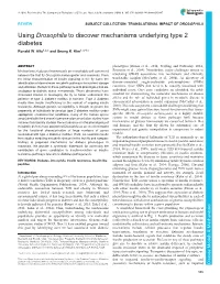 Using Drosophila to Discover Mechanisms Underlying Type 2 Diabetes Ronald W