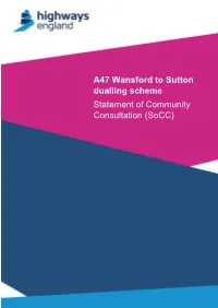 A47 Wansford to Sutton Dualling Scheme Statement of Community Consultation (Socc)