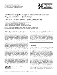 Attribution of Projected Changes in Summertime US Ozone and PM2.5 Concentrations to Global Changes