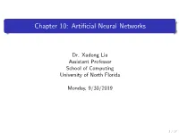 Chapter 10: Artificial Neural Networks