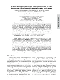 Control of the Aquatic Macrophyte Luziola Peruviana Juss. Ex Gmel By