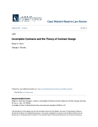 Incomplete Contracts and the Theory of Contract Design