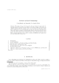 Lectures on Local Cohomology