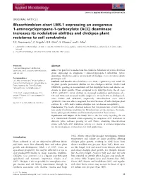 Mesorhizobium Ciceri LMS-1 Expressing an Exogenous