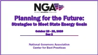 Planning for the Future: Strategies to Meet State Energy Goals October