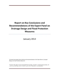 Report on Key Conclusions and Recommendations of the Expert Panel on Drainage Design and Flood Protection Measures