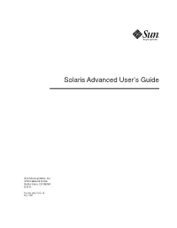 Solaris Advanced User's Guide
