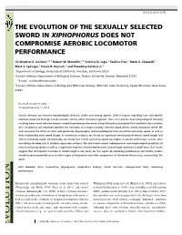Xiphophorus Does Not Compromise Aerobic Locomotor Performance