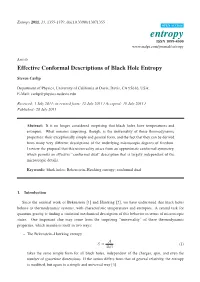 Effective Conformal Descriptions of Black Hole Entropy