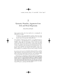 Epistemic Humility, Arguments from Evil, and Moral Skepticism