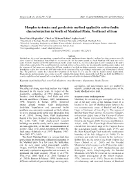 Morpho-Tectonics and Geoelectric Method Applied to Active Faults Characterization in South of Mashhad Plain, Northeast of Iran