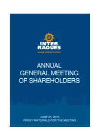 Proxy Materials for the Annual General Meeting of Shareholders