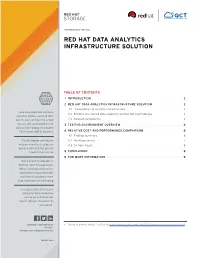 Red Hat Data Analytics Infrastructure Solution