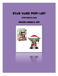 Star Wars Pop! List Popvinyls.Com