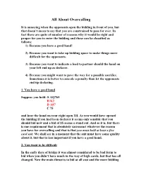 About Overcalling