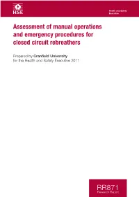 Assessment of Manual Operations and Emergency Procedures for Closed Circuit Rebreathers