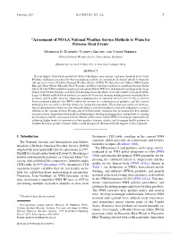 Assessment of NOAA National Weather Service Methods to Warn for Extreme Heat Events