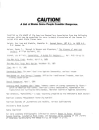CAUTION! a List of Books Some People Consider Dangerous