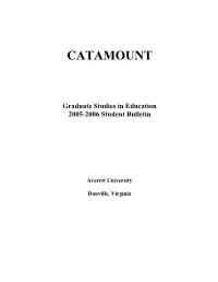 Graduate Studies in Education 2005-2006 Student Bulletin