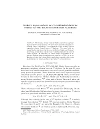 MORITA EQUIVALENCE of C*-CORRESPONDENCES PASSES to the RELATED OPERATOR ALGEBRAS 1. Introduction Introduced by Rieffel in the 19
