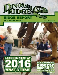 RIDGE REPORT 2016 Annual Report Volume 28, Number 3