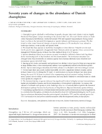 Seventy Years of Changes in the Abundance of Danish Charophytes