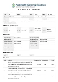 Tender: NIT NO.- 14/BD-I/PHE/2019-2020 1
