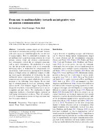 To Multimodality: Towards an Integrative View on Anuran Communication