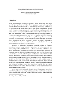 Two Problems for Resemblance Nominalism
