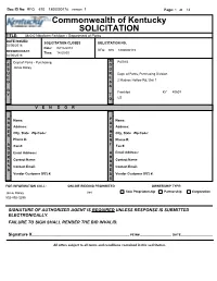 Commonwealth of Kentucky SOLICITATION TITLE: 38-0-0 Nitroform Fertilizer - Department of Parks
