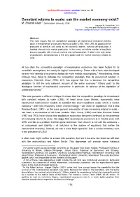 Constant Returns to Scale: Can the Market Economy Exist? 1 M