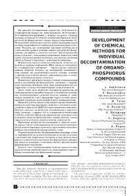Development of Chemical Methods for Individual