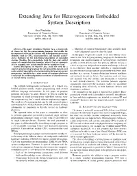 Extending Java for Heterogeneous Embedded System Description