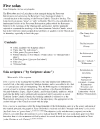 Five Solas from Wikipedia, the Free Encyclopedia