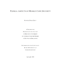 Formal Aspects of Mobile Code Security