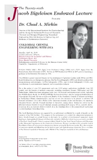 Jacob Bigeleisen Endowed Lecture
