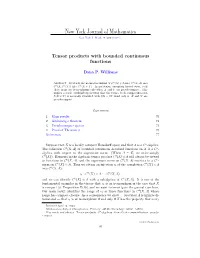 Tensor Products with Bounded Continuous Functions