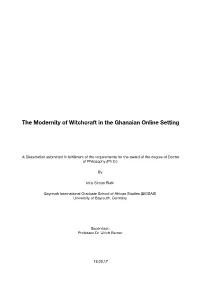 The Modernity of Witchcraft in the Ghanaian Online Setting
