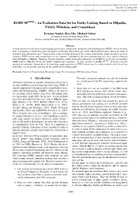 KORE 50^DYWC: an Evaluation Data Set for Entity Linking Based On