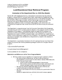 Lost/Abandoned Gear Retrieval Program
