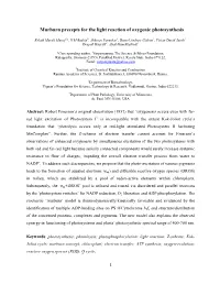 Murburn Precepts for the Light Reaction of Oxygenic Photosynthesis