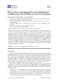 Privacy-Preserving Aggregation and Authentication of Multi-Source Smart Meters in a Smart Grid System