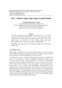 Q(A) - Balance Super Edge Magic Graphs Results