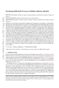 Verifying Pufferfish Privacy in Hidden Markov Models
