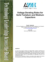 Voltage Derating Rules for Solid Tantalum and Niobium Capacitors