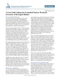 A Low-Yield, Submarine-Launched Nuclear Warhead: Overview of the Expert Debate